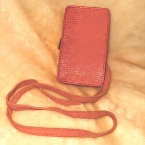 Hammitt Tile Blush Pink Textured Zip Crossbody Cell Phone Bag Wallet like new